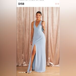 Show Me Your Mumu Rachel Maxi Dress Steel Blue Stretch